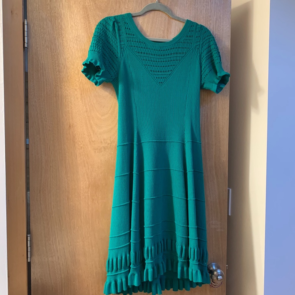 Maeve Kelly Green Crochet/Knit Dress